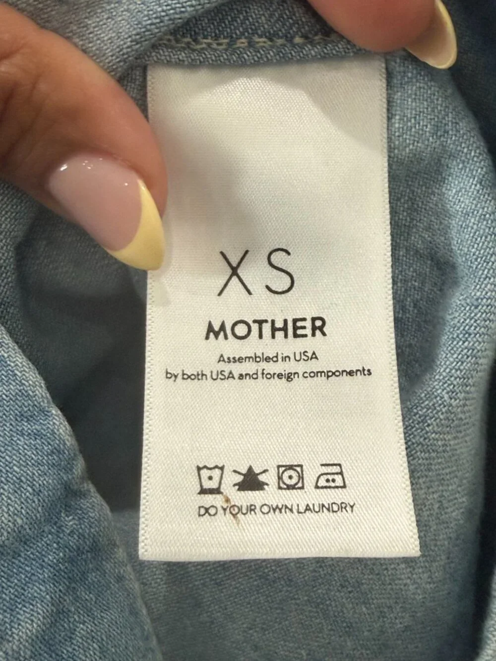 Mother Womens Embroidered Denim Shirt XS "All My Exes" Light Wash - Picture 6 of 11